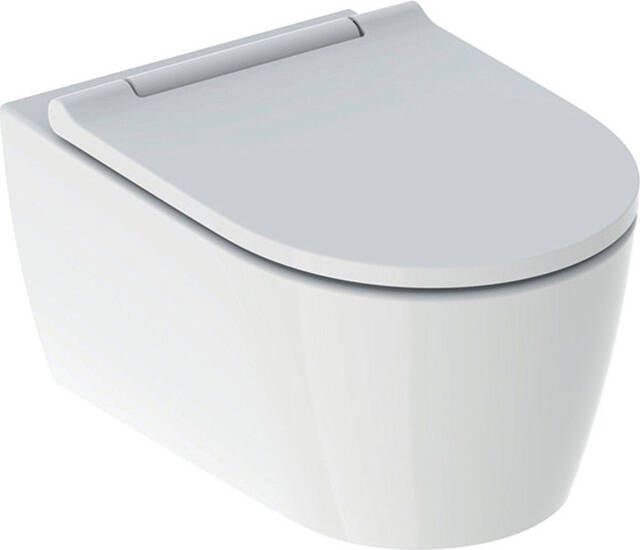 Geberit ONE wc pack hangend toilet met TurboFlush en toiletzitting designpaneel glans chroom wit mat