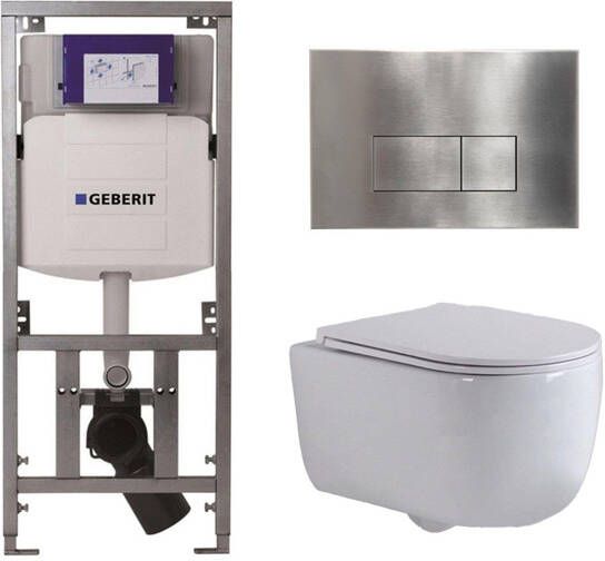 Geberit QeramiQ Dely Swirl Toiletset 36.3x51.7cm diepspoel rimless UP320 inbouwreservoir slim zitting steel bedieningsplaat rechtehoekige knoppen wit mat 0701131 SW706195 SW1000766 SW1026257