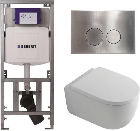 Geberit QeramiQ Dely Swirl Toiletset 36.3x51.7cm UP320 Burda inbouwreservoir 35mm zitting steel bedieningsplaat ronde knoppen wit glans 0701131 SW706194 SW1000767 SW1026256