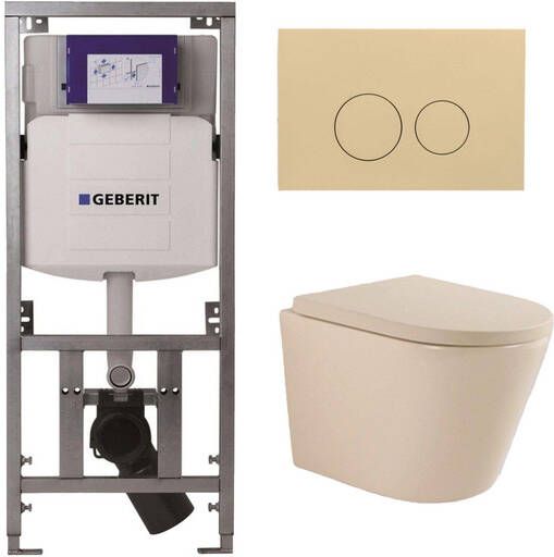 Geberit QeramiQ Dely Swirl Toiletset 36.3x51.7cm UP320 inbouwreservoir 35mm zitting bedieningsplaat beige ronde knoppen beige 0701131 SW1102365 SW1000771 SW1026259