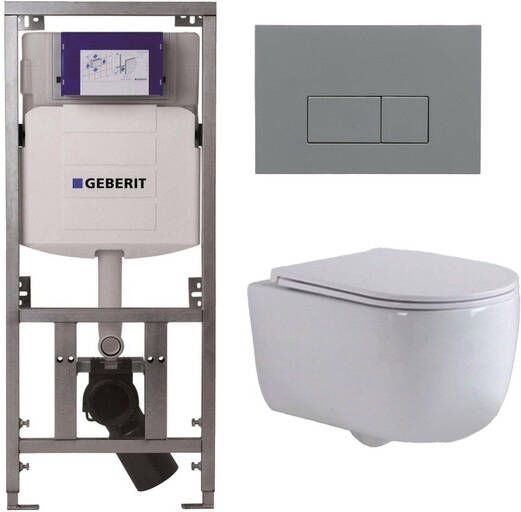 Geberit QeramiQ Dely Swirl Toiletset 36.3x51.7cm UP320 inbouwreservoir slimzitting bedieningsplaat licht grijs rechthoekige knoppen wit mat 0701131 SW1102375 SW1000766 SW1026257