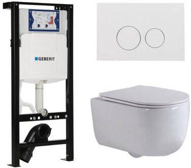 Geberit QeramiQ Dely Swirl Toiletset 36.3x51.7cm UP320 plieger inbouwreservoir slim zitting glans witte bedieningsplaat ronde knoppen wit glans SW1381697 SW706186 SW1000766 SW1026256