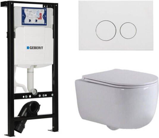 Geberit QeramiQ Dely Swirl Toiletset 36.3x51.7cm UP320 plieger inbouwreservoir slim zitting mat witte metalen bedieningsplaat ronde knoppen wit glans SW1381697 SW706190 SW1000766 SW1026256