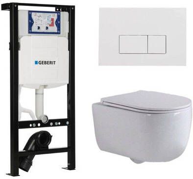 Geberit QeramiQ Dely Swirl Toiletset 36.3x51.7cm UP320 plieger inbouwreservoir slimzitting glans witte bedieningsplaat rechthoekige knoppen wit glans SW1381697 SW706187 SW1000766 SW1026256