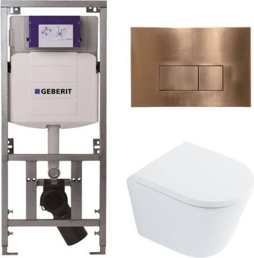 Geberit QeramiQ Dely Toiletset 36.3x51.7cm diepspoel rimless UP320 Burda inbouwreservoir softclose toilet zitting 35 mm koperen bedieningsplaat rechthoekige knoppen wit glans SW1026255 SW1159505 0701131 SW706197