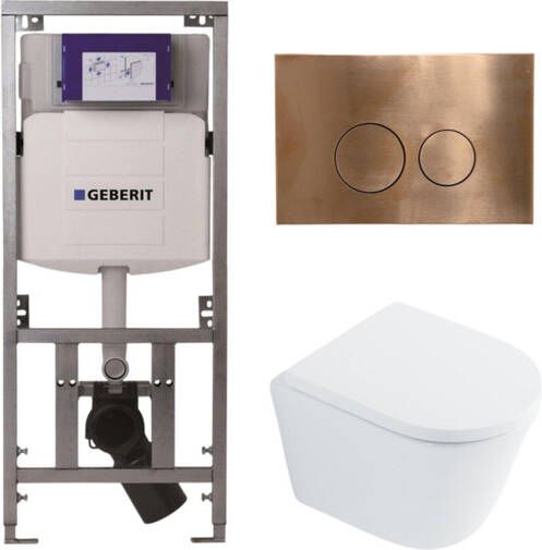 Geberit QeramiQ Dely Toiletset 36.3x51.7cm diepspoel rimless UP320 Burda inbouwreservoir softclose toilet zitting 35 mm koperen bedieningsplaat ronde knoppen wit glans SW1026255 SW1159505 0701131 SW706196