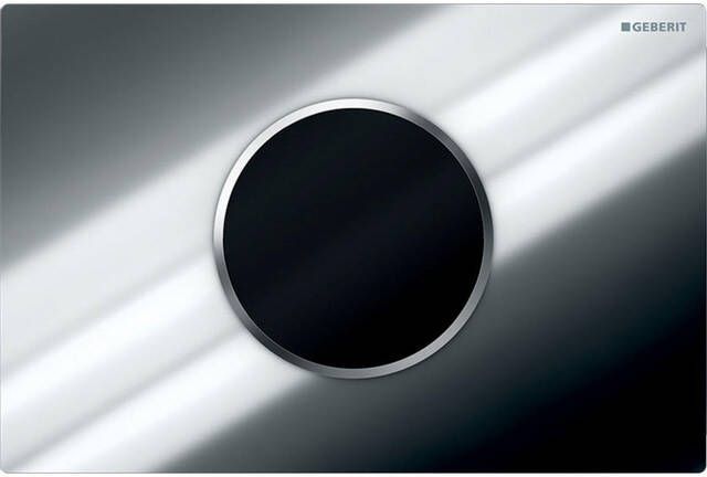 Geberit Sigma10 WC Stuursysteem electronisch touchefree batterijvoeding 24.6x16.4cm infrarood UP300 320 inbouwreservoir glans mat glans verchroomd 115.908.KH.1
