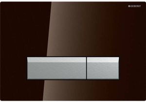 Geberit Sigma40 bedieningplaat 2-toets spoeling frontbediening voor toilet 26.6x18.2cm umbra glas aluminium 115.600.SQ.1