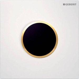 Geberit Type 10 urinoir bedieningsplaat elektronisch netvoeding glans wit ring goud verguld