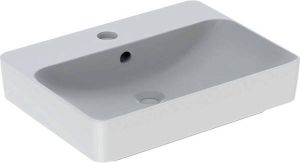 Geberit VariForm opzetwastafel rechthoekig 60 cm 1 kraangat met overloop KeraTect wit