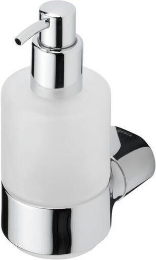 GEESA Wynk enkele ronde zeepdispenser glas flacon hxbxd 147x68x105mm glanzend chroom