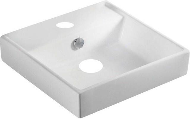 GO by Van Marcke Brigit semiopbouwwastafel vierkant porselein wit 380 x 380 x 130 mm STR4148A