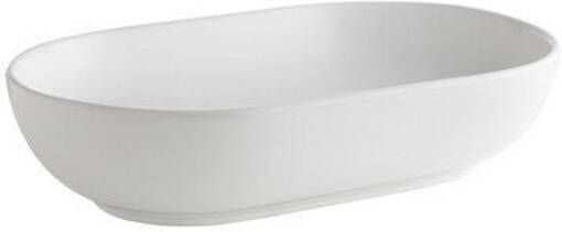 GO by Van Marcke Cascata opbouwwastafel ovaal 55x35x13cm zonder overloop zonder afvoerplug porselein Glans Wit FEECT5500AWHA