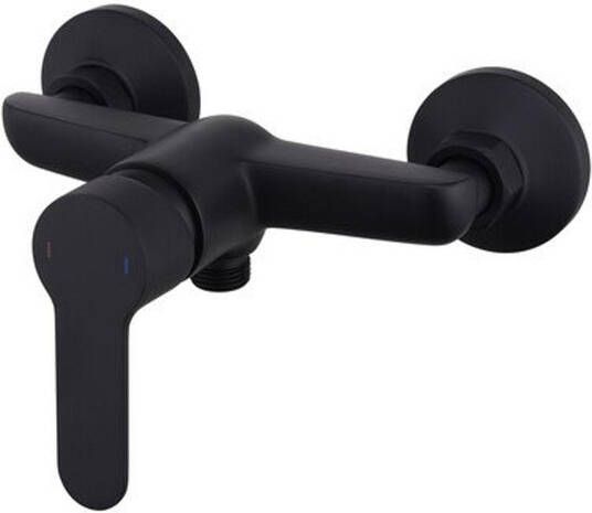 GO by Van Marcke douchekraan 17.6cm opbouw mengkraan messing zwart mat 8192-20 MB