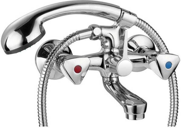 GO by Van Marcke Easy II tweegreepsmengkraan baddouche compleet inclusief handdouche hartafstand 15cm inclusief rozetten en S-koppelingen 185702