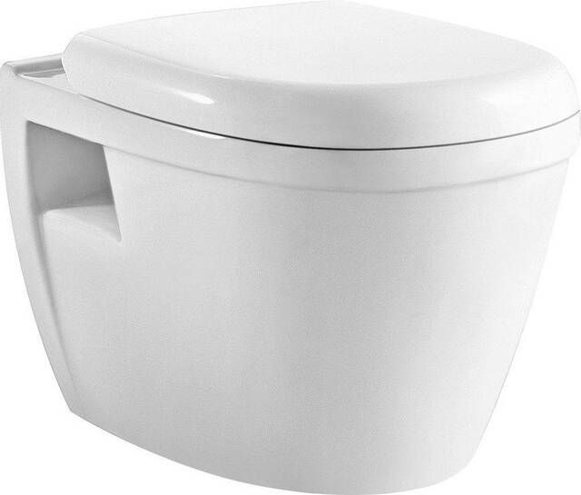 GO by Van Marcke Foglia PACK hangtoilet 52x36x34cm spoelrandloos porselein wit met dunne softclose en takeoff zitting YGZ-3101