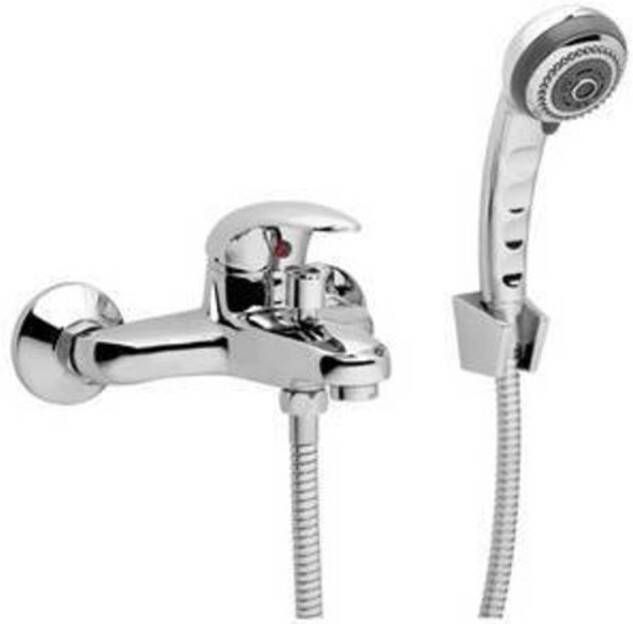 GO by Van Marcke Surf eengreepsmengkraan baddouche compleet inclusief handdouche hartafstand 15 cm keramische schijven inclusief rozetten en S-koppelingen 81003-14A