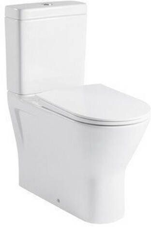 GO by Van Marcke XComfort PACK staand toilet verhoogd 45 cm zonder spoelrand muuraansluiting H PK 18 cm met dunne zitting softclose wit RST16AWHA+RST15AWHA+RESC0004