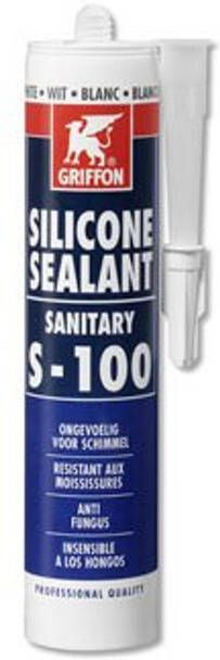 Griffon siliconenkit sanitair S100 koker à 300 ml voor sanitair afdichting wit 1249325