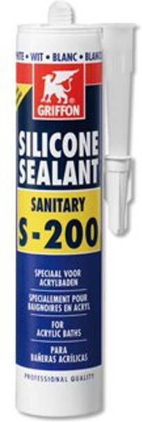 Griffon siliconenkit sanitair S200 koker à 300 ml voor acryl wit 6315507