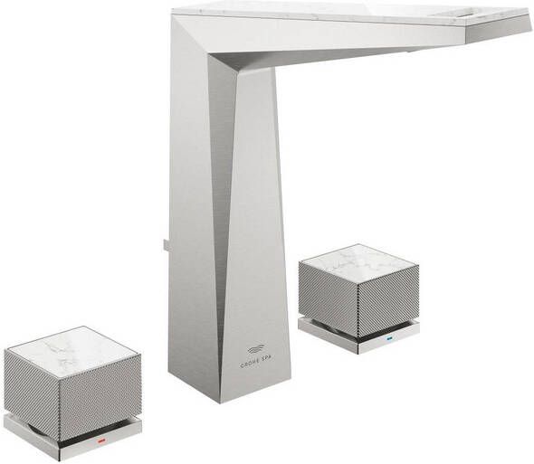 Grohe Allure brilliant private collection wastafelkraan M-Size 3-gats white s.steel 20671DC0