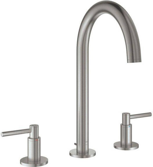 Grohe Atrio M-size 3-gats wastafelkraan m waste supersteel 20649DC0