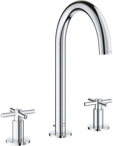 Grohe Atrio M-size 3-gats wastafelmengkraan kruisgrepen chroom 20643000