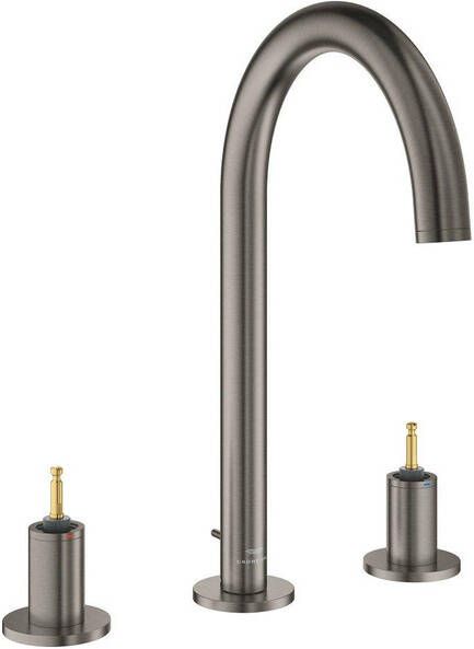 Grohe Atrio private collection wastafelkraan L-size 3gats opbouw hard graphite geborsteld 20593AL0