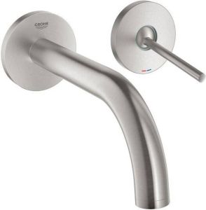 Grohe Atrio waterbesparende afbouwdeel S-size v. 2-gats inbouw wandkraan voorsprong 18cm supersteel 19287DC3
