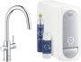 GROHE Blue Home C&amp S Duo Keukenmengkraan starterkit tweegreeps mousseur uittrekbaar 419mm hoogte C uitloop draaibaar chroom - Thumbnail 1