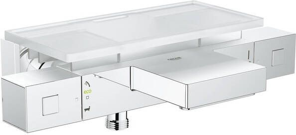Grohe Cube badkraan thermostatisch met omstel en koppelingen met tray chroom 34502000