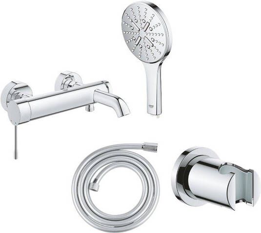 Grohe Essence Badset badkraan handdouche handdouchehouder doucheslang chroom SW656558 SW471471 430172 SW862641