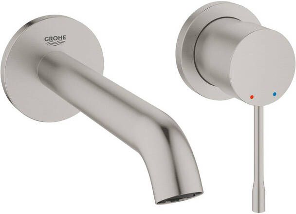 Grohe Essence New Wastafelkraan Inbouw uitloop 18.3cm M-size met inbouwdeel supersteel 19408DC1