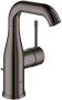 GROHE Essence New Wastafelmengkraan M size trekwaste eengreeps 1 gats 193mm hoogte 114mm uitloop hoog draai hard graphite - Thumbnail 1