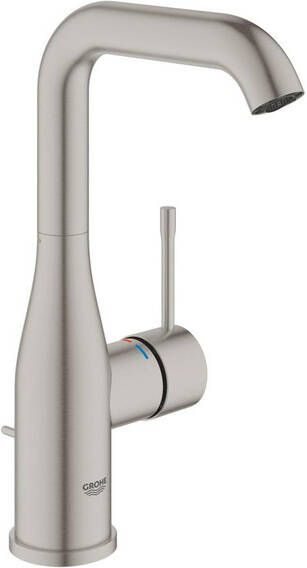 Grohe Essence Wastafelkraan Opbouw uitloop 12.7cm L-size hoge draaibare uitloop waste supersteel 24174DC1