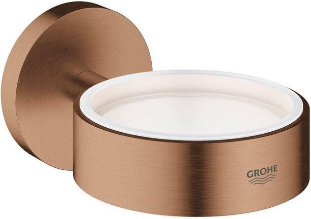 GROHE Essentials Glas - zeepschaaphouder rond wand 1 gats metaal warm sunset geborsteld