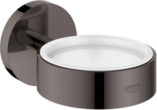 GROHE Essentials Glas - zeepschaaphouder rond wand 1 gats metaal hard graphite