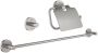 Grohe Essentials Toilet accessoireset 3-delig met toiletborstelhouder handdoekhaak en toiletrolhouder met klep super steel 40775DC1 - Thumbnail 1