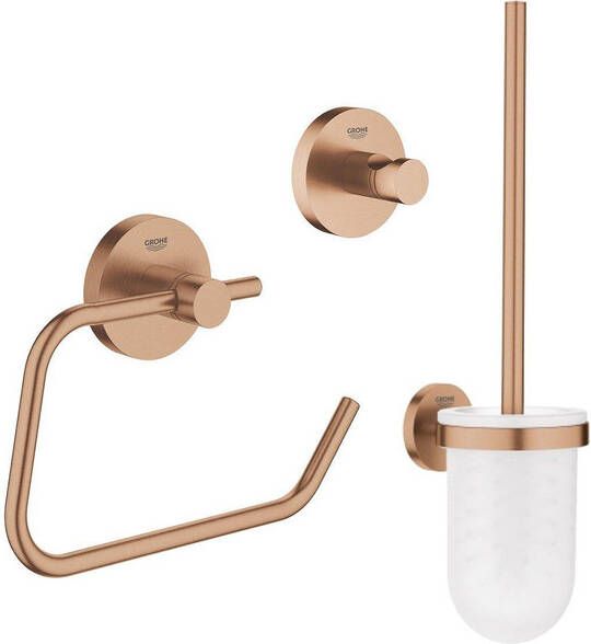 Grohe Essentials Toilet accessoireset 3-delig met toiletborstelhouder handdoekhaak en toiletrolhouder zonder klep warm sunset sw99002 sw99026 sw99042