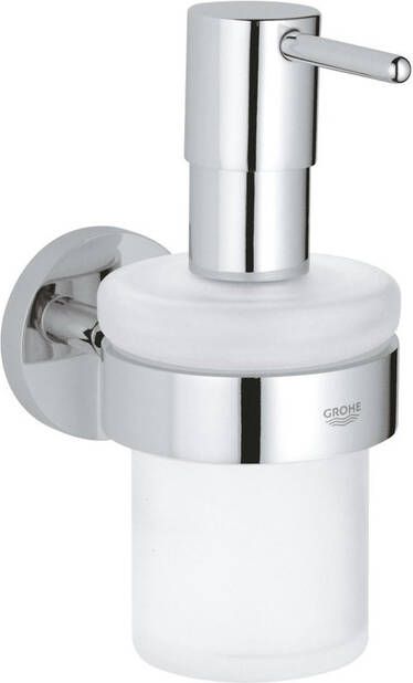 GROHE Essentials Zeepdispenser met houder rond wand 1-gats 160ml vulhoeveelheid metaal glas chroom