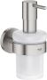 GROHE Essentials Zeepdispenser met houder rond wand 1-gats 160ml vulhoeveelheid metaal glas supersteel - Thumbnail 1