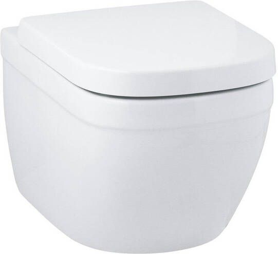 GROHE Euro Ceramic hangende WC. Glanzend porselein Alpine Wit randloze technologie en een stille Triple Vortex- spoeling 5 3L