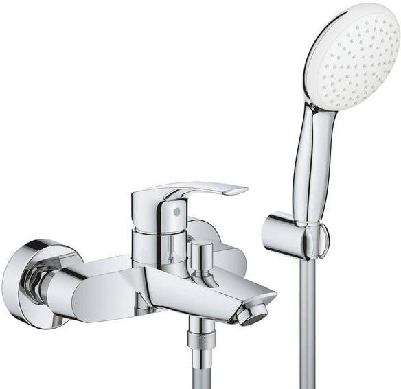 Grohe Eurosmart Badmengkraan eengreeps met doucheset met omstel chroom 25276003