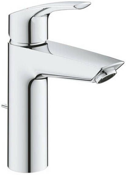 Grohe Eurosmart Wastafelmengkraan M-Size metalen hendel SilkMove StarLight EcoJoy temperatuurbegrenzer chroom 23322003