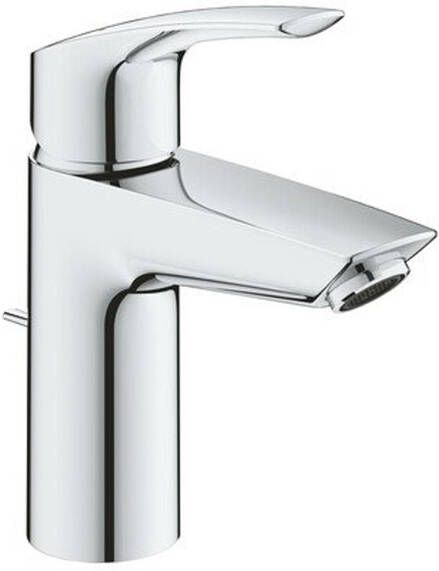 Grohe Eurosmart wastafelmengkraan SSize metalen hendel SilkMove StarLight EcoJoy met automatische lediging FastFixation chroom 33265003