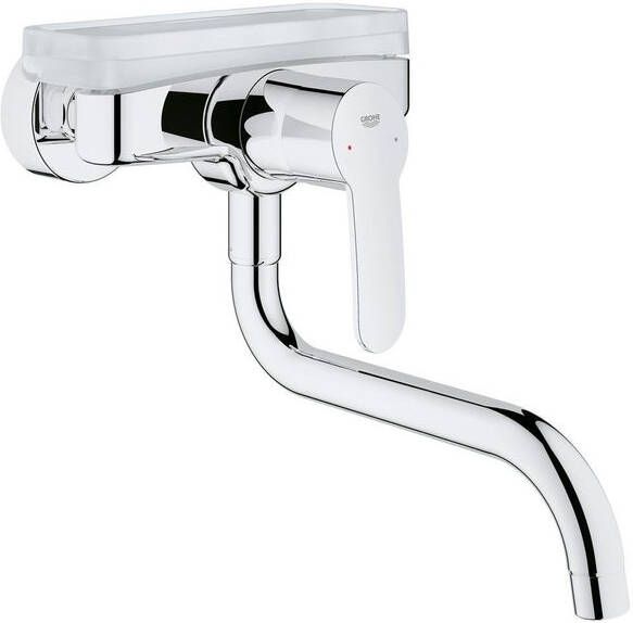 GROHE Eurostyle Cosmopolitan Keukenmengkraan wand eengreeps schuimstraalmond 273mm voorsprong uitloop draaibaar chroom