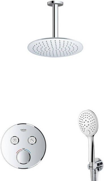 Grohe Fortifura GROHE Grohtherm Regendoucheset Inbouw 2 functies met Fortifura hoofddouche 20cm ronde handdouche plafondarm chroom sw105953 SW104917 SW696254 SW377830 SW542643 SW496