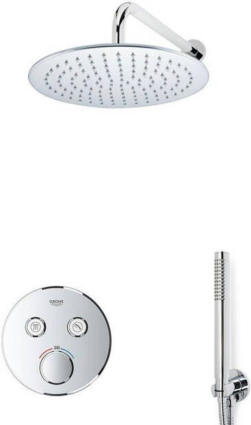 Grohe Fortifura GROHE Grohtherm Regendoucheset Inbouw 2 functies met Fortifura hoofddouche 25cm staafhanddouche wandarm chroom sw105953 SW104917  SW720559 SW696252 SW542643 SW49