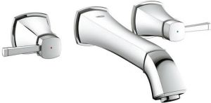 Grohe Grandera inbouwmengkraan afbouwdeel chroom. glans voorsprong uitloop 234mm toepassing 3 gats wastafelmengkraan
