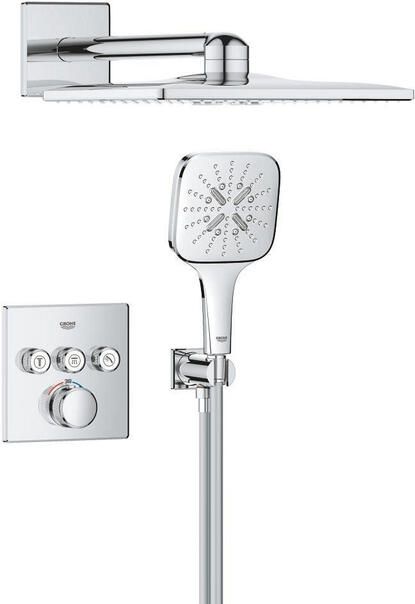 Grohe Smartcontrol Regendoucheset inbouw hoofddouche vierkant handdouche vierkant chroom 1039980000